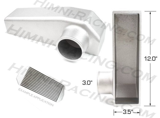 Intercooler End Tank - 12" x 3" x 3" In/Out #2 - Click Image to Close