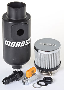 Moroso Polyethylene Oil Breather Tank 1qt. -10 AN O-ring Inlet - Click Image to Close