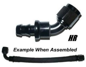 PushLock -10 AN 45 Degree Hose End - Black Anodized