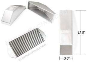 Intercooler End Tank Blank - 12" Tall x 3" Wide