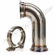 (image for) 2.5" 90 Degree V-band Pipe - SHORT Leg- Stainless Steel