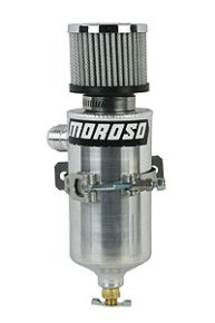 Moroso Aluminum Oil Breather Tank: -12AN / 1 qt.