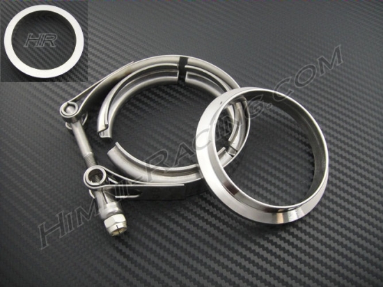 thumbnail image 2 of 3 Inch V-Band Flange Clamp Kit – Set Of 4 – Stainless Steel – For Exhaust Downpipe 2 of 6