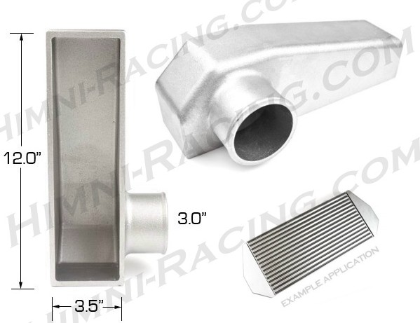 Intercooler End Tank - 12" x 3.5"x 3" In/Out #1
