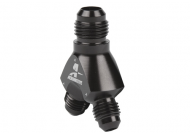 Aeromotive Y Block, -06 AN to (2)-04 AN Black Anodized