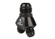 Aeromotive Y Block,-12 AN to (2)-08 AN, Black Anodized
