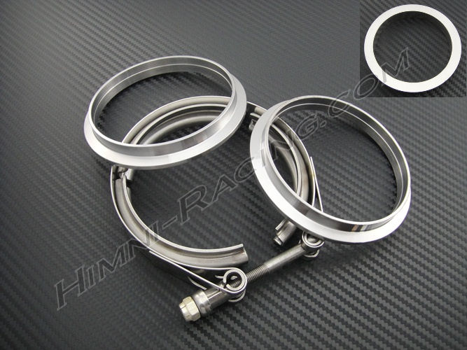 thumbnail image 2 of 2x 4" Stainless V-Band Clamp + 2x Mild Steel Flanges – Turbo Intake/Downpipe Kit 2 of 6